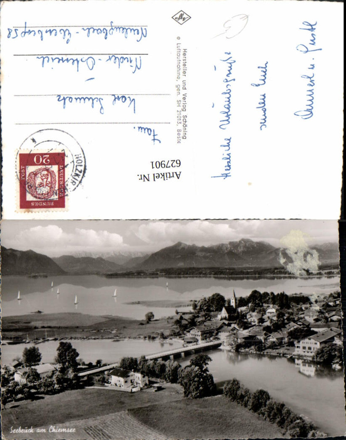 627901, Photo Ak Seebrück a. Chiemsee view