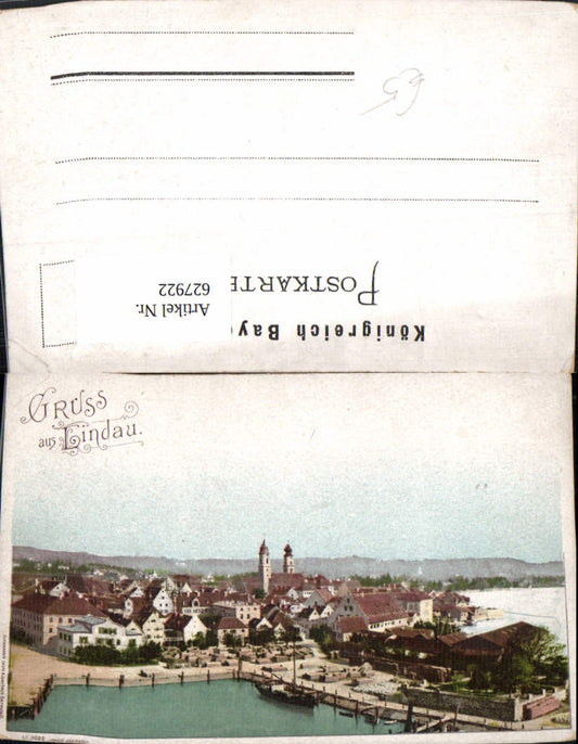 627922,Litho Lindau Bodensee Segelschiff Schiff