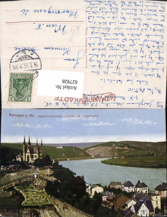 627928,Remagen a. Rhein Apollinariskirche m. Unterem Villenviertel