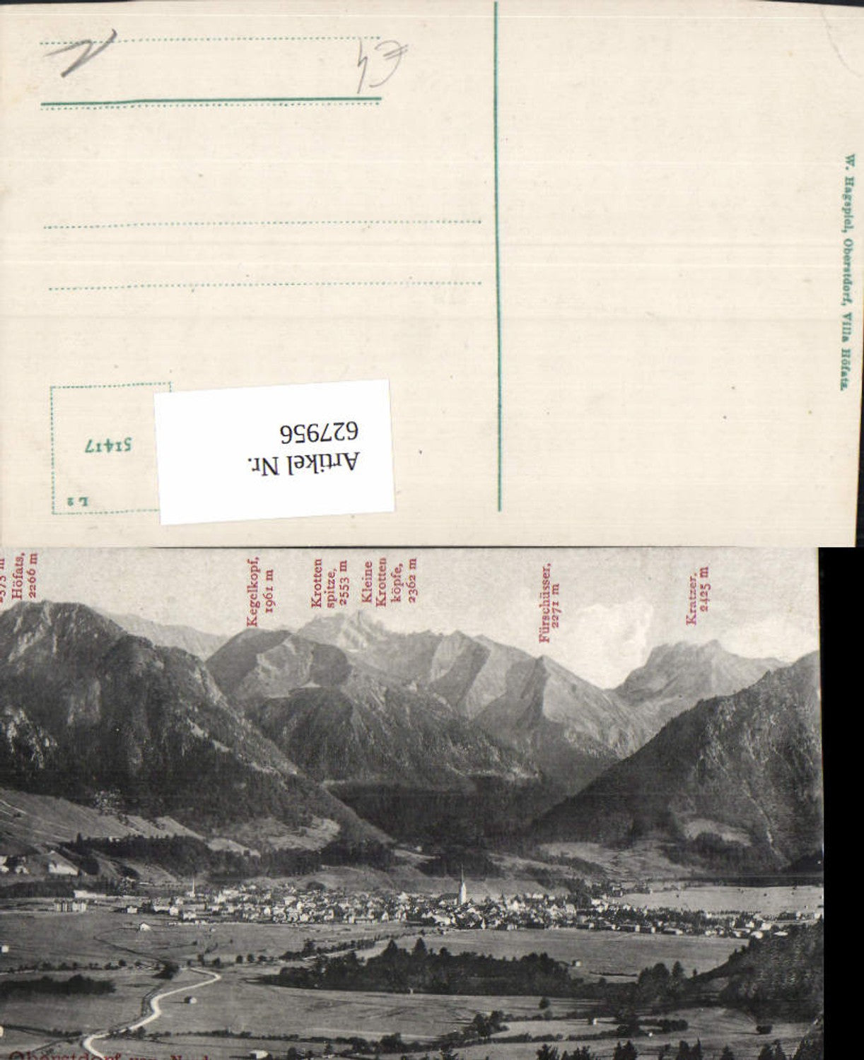 627956,Oberstdorf von Nord Gipfelkarte