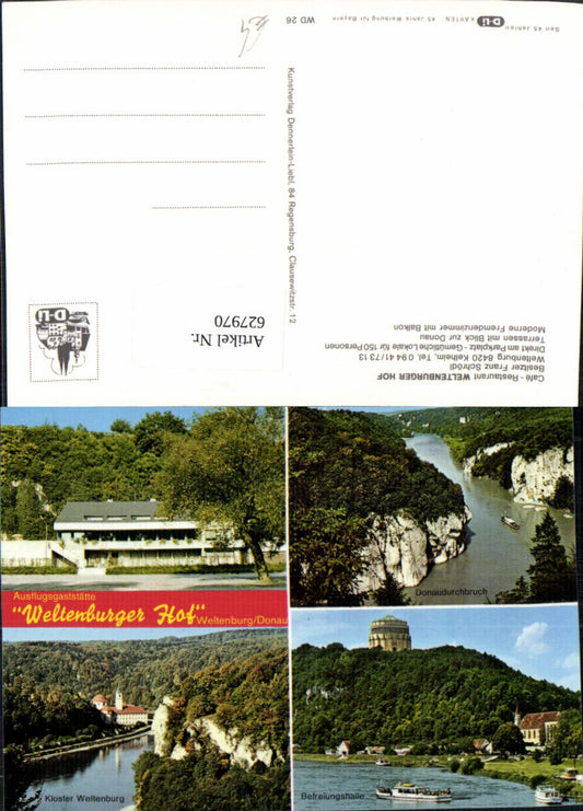 627970,Mehrbild Ak Kelheim Weltenburg Donau Weltenburger Hof Befreiungshalle Kloster