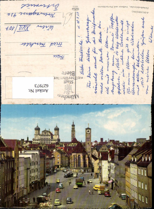 627973,Augsburg Jakobskirche Rathaus u. Perlachturm