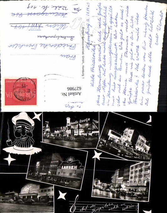 627986,Mehrbild Ak Hamburg Moulin Rouge Kaffeehaus Lausen b. Nacht