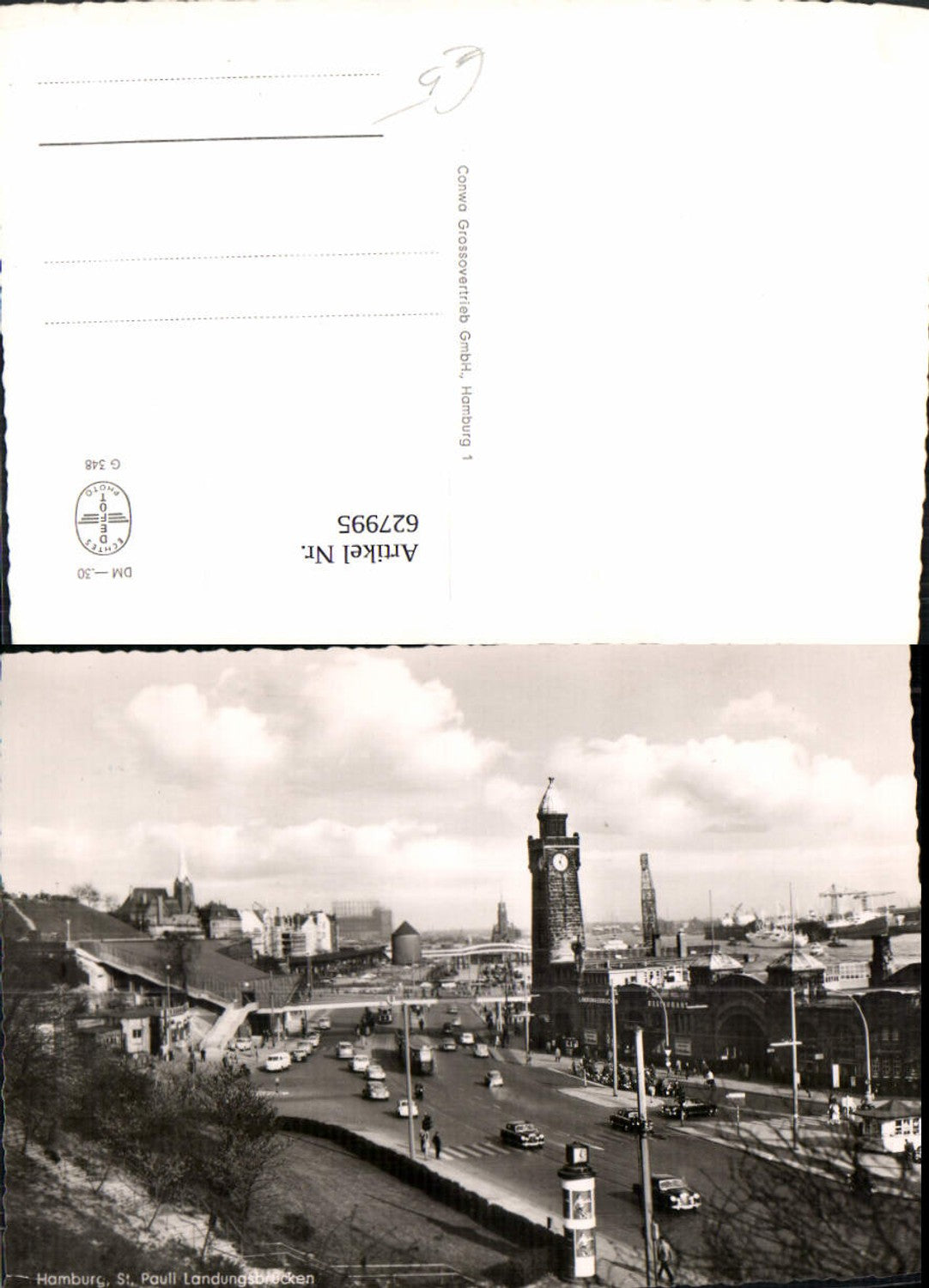 627995,Foto Ak Hamburg St Pauli Landungsbrücken Turm Schiffe Dampfer