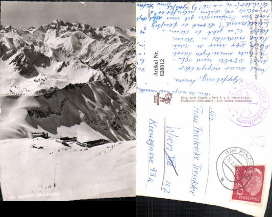 628012,Foto Ak Nebelhorn Ausblick Bergstation u. Mädelegabelgruppe b. Oberstdorf Allgäu Wintersport