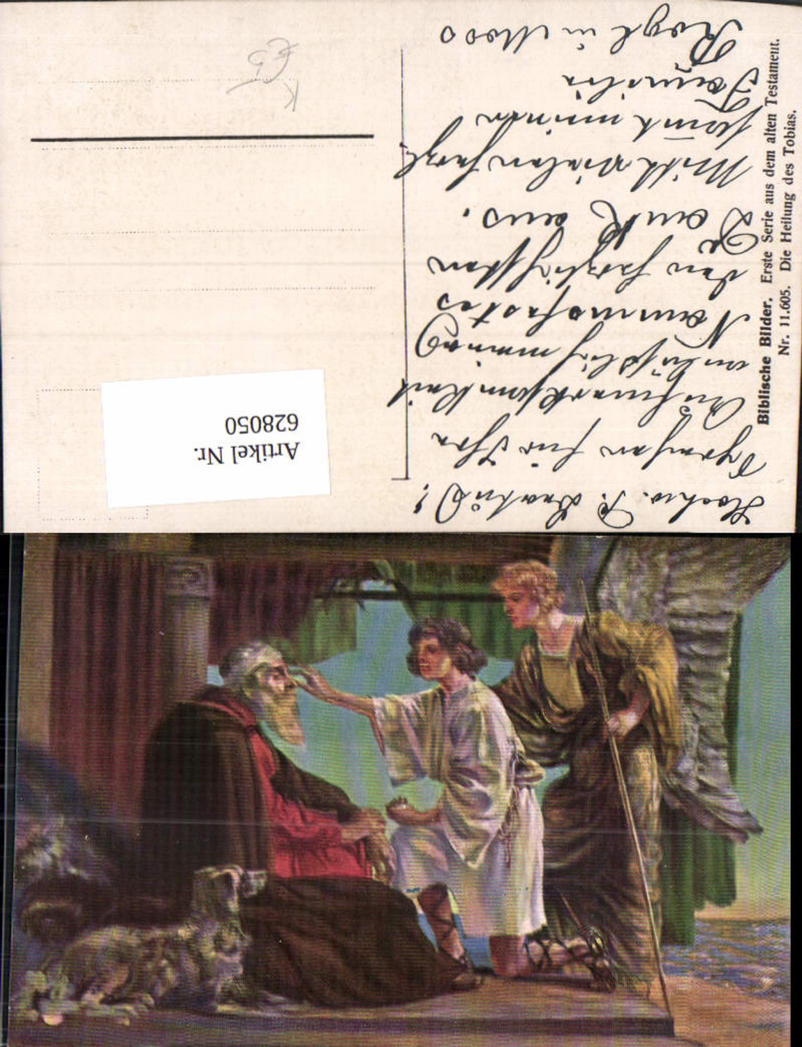 628050,Künstler Ak Biblische Bilder Die Heilung d. Tobias Religion