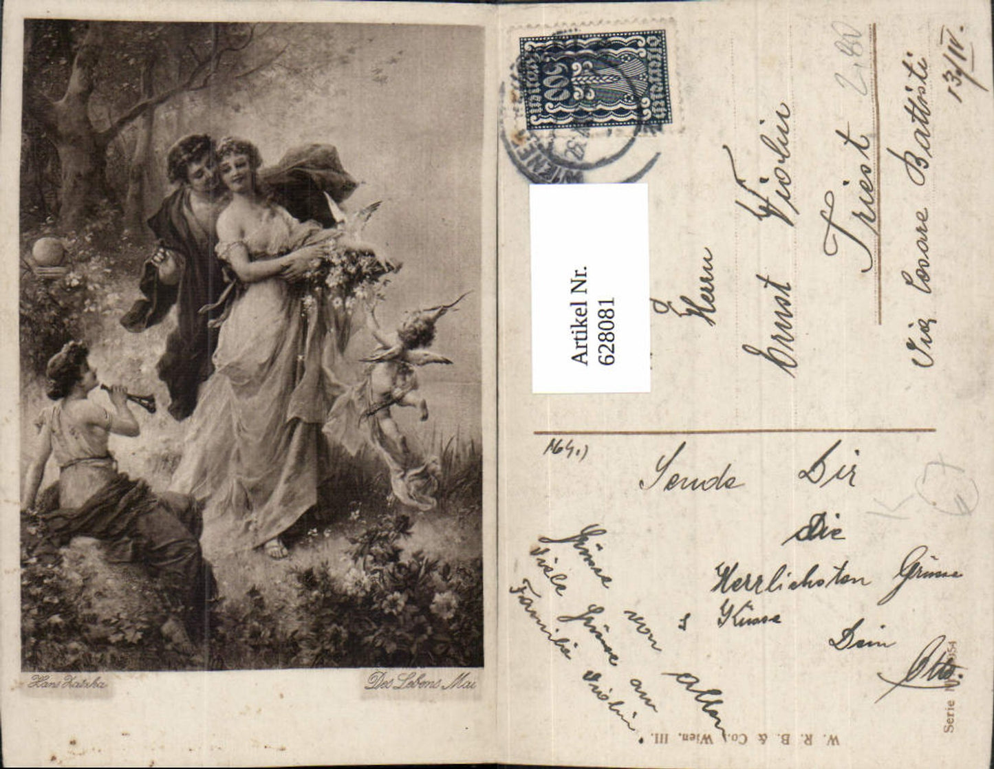 628081,Künstler Ak Hans Zatzka Des Lebens Mai Paar Liebe Erotik Amor