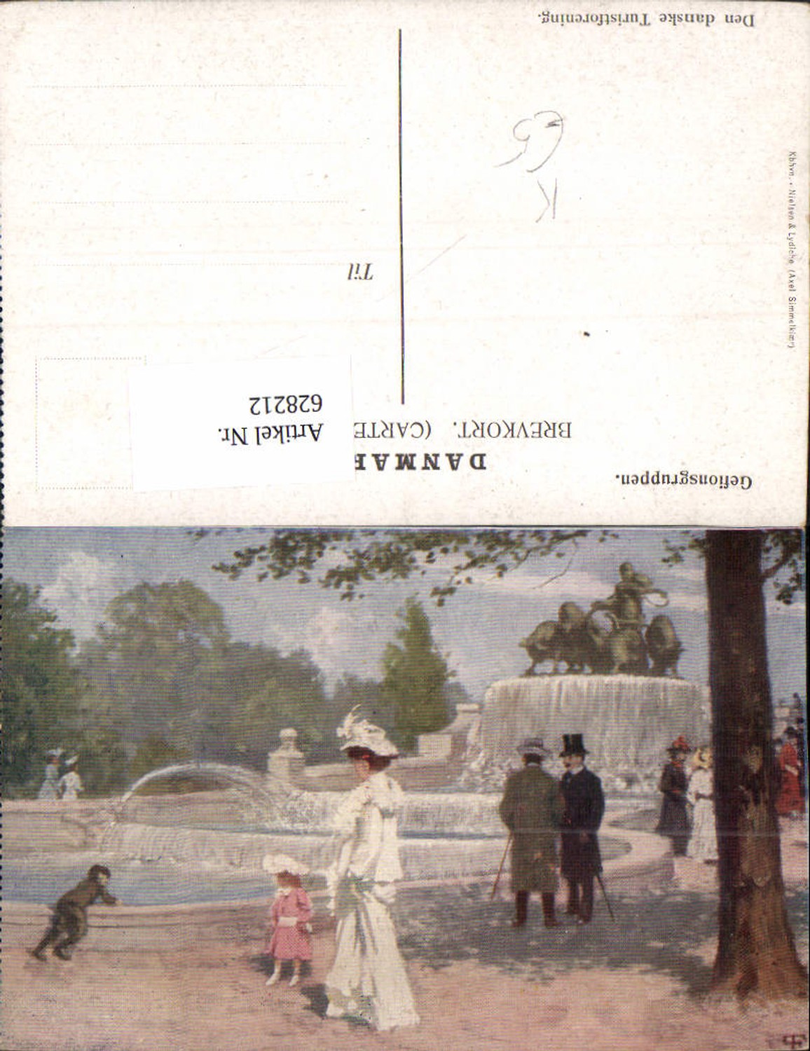 628212,Künstler Ak Gefionsgruppen Den danske Turistforening Brunnen Mutter m. Kinder