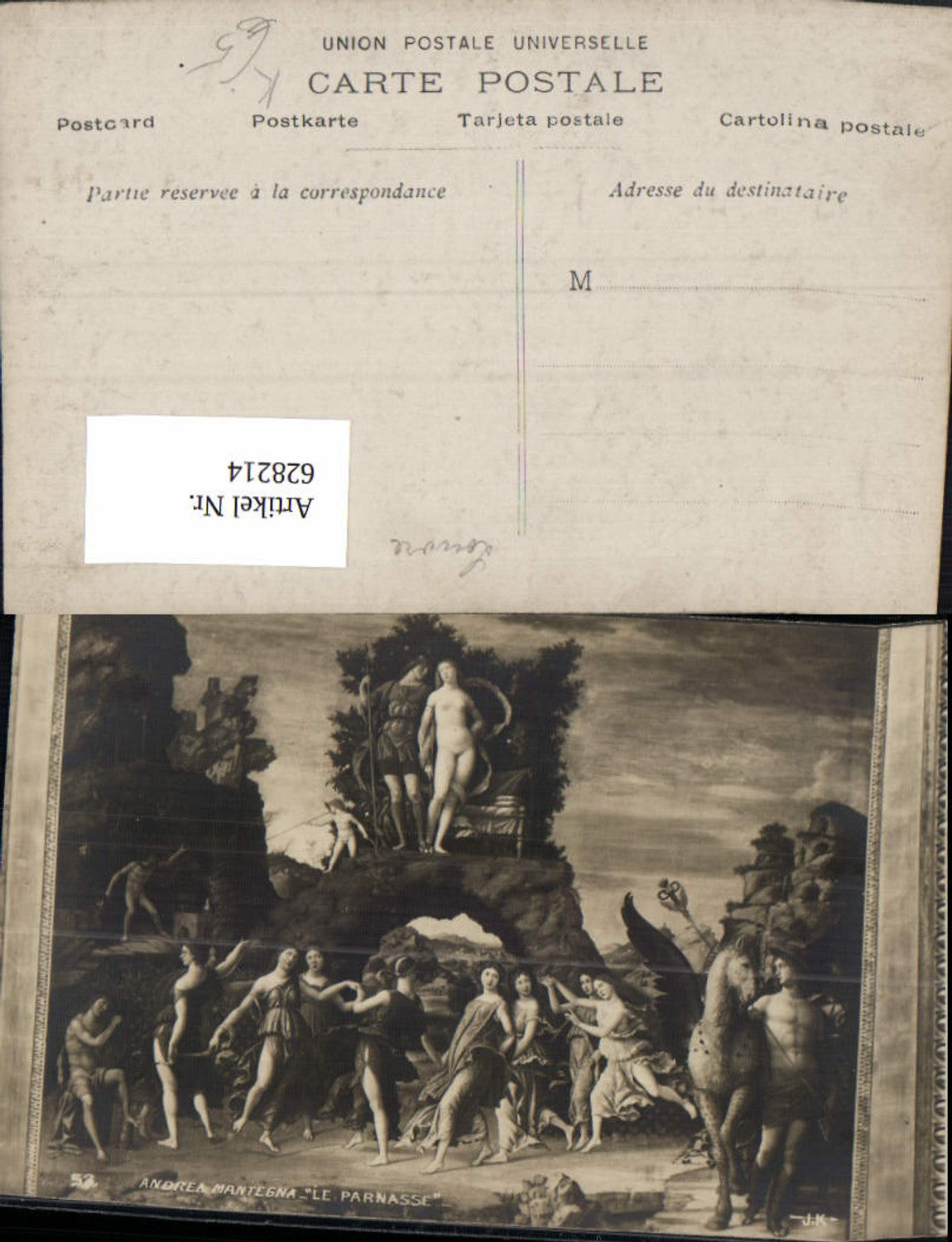 628214,Künstler Ak Andrea Mantegna Le Parnasse Paar Erotik