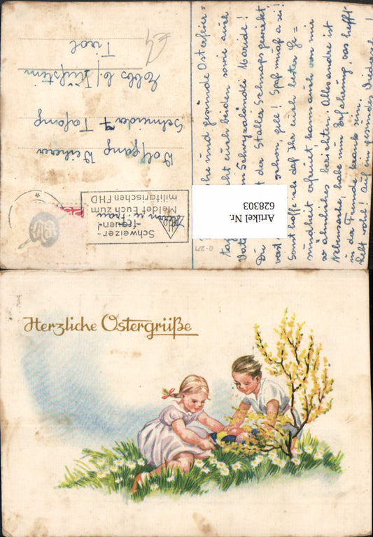 628303,Ostern Kinder Osternest Blütenstrauch Blumen