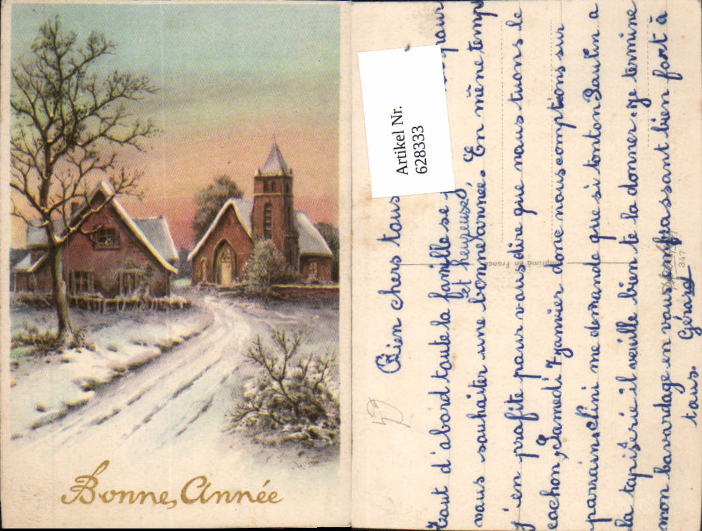 628333,Neujahr Bonne Annee Winterdorf