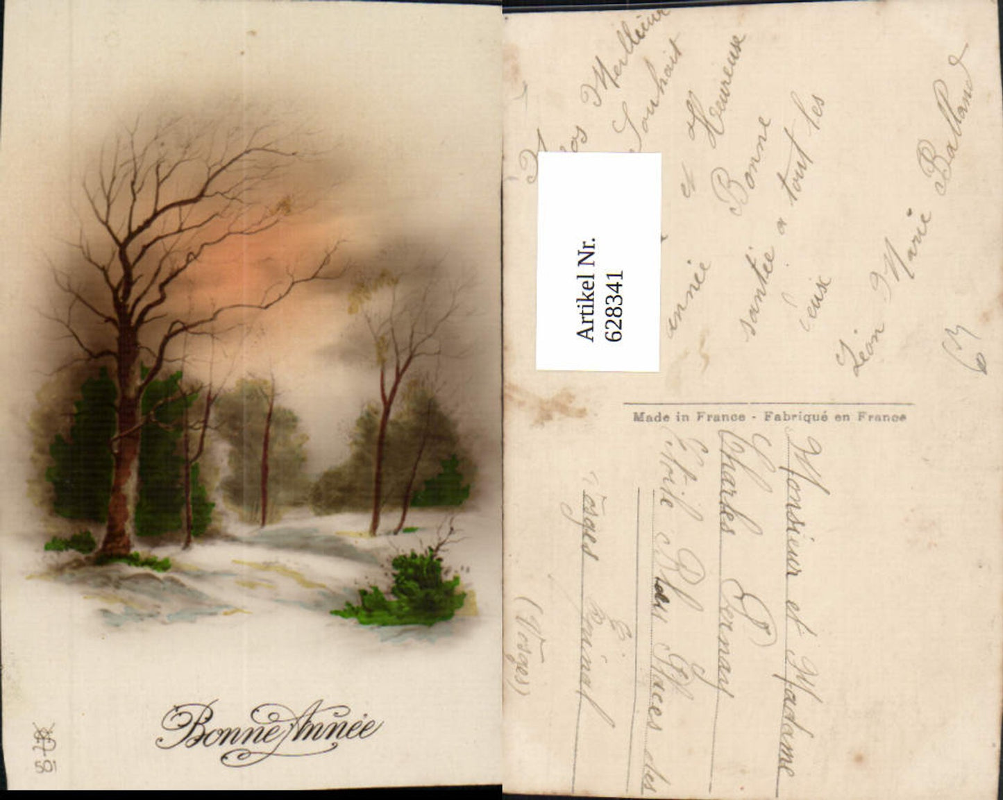 628341,Neujahr Bonne Annee Winterlandschaft