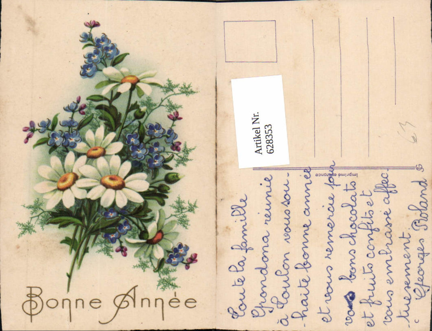 628353,Neujahr Bonne Annee Blumen Margeriten Vergissmeinnicht