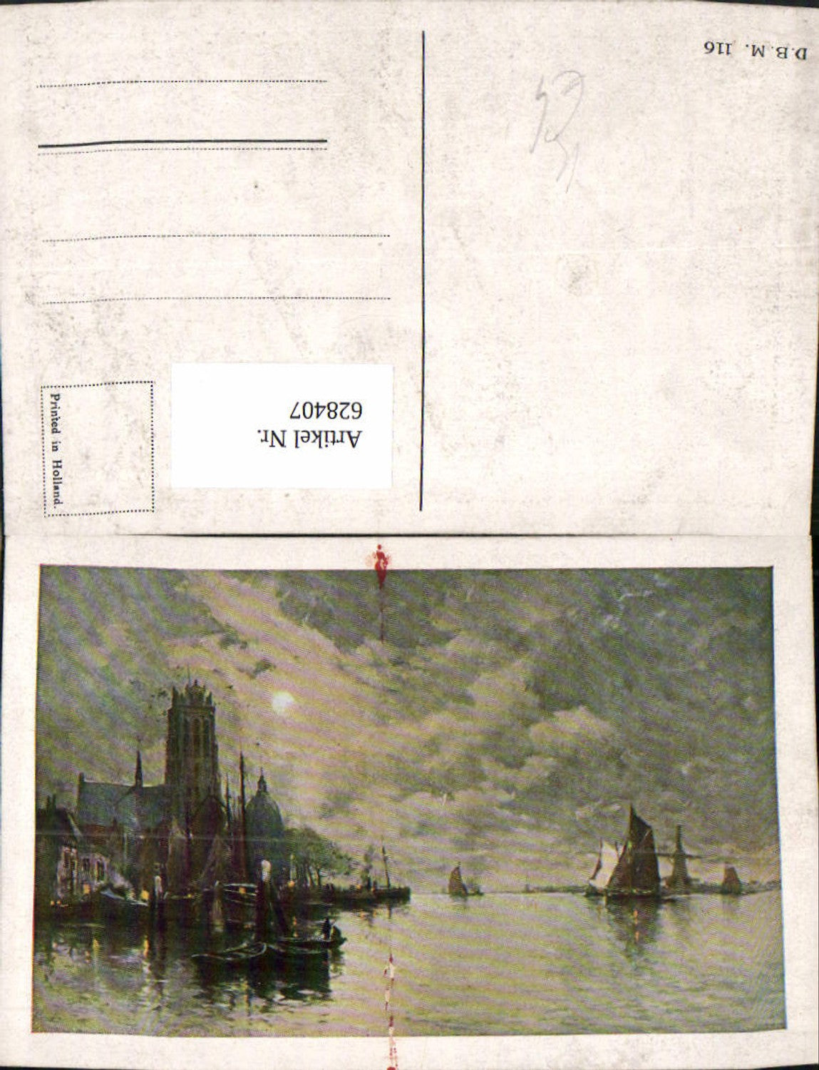 628407,Künstler Ak Segelboote Windmühle Kirche Landschaft