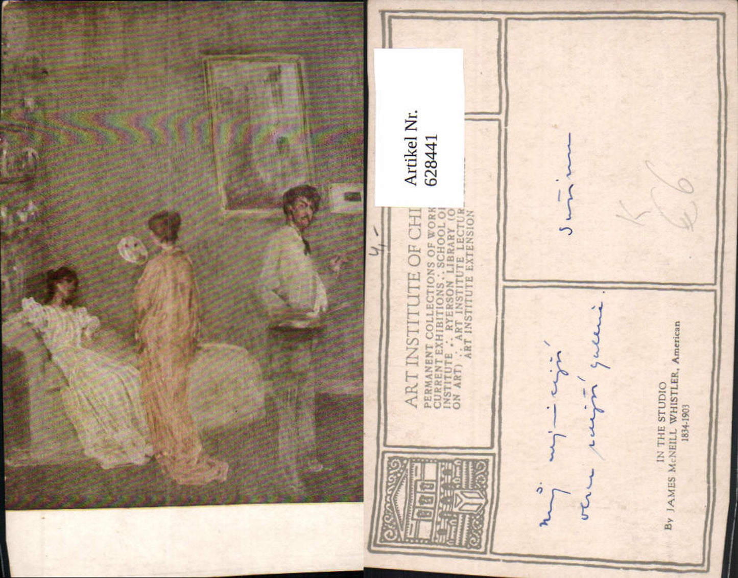 628441,Künstler Ak James McNeill Whistler In the studio Maler Künstler Frauen