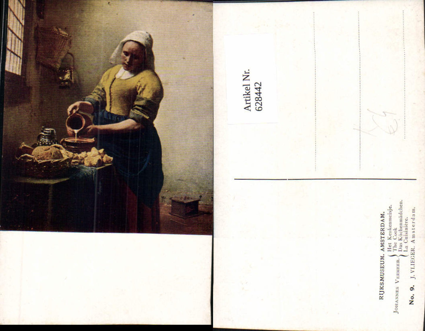 628442,Künstler Ak Johannes Vermeer Het Keukenmeisje The Cook Frau Kochen