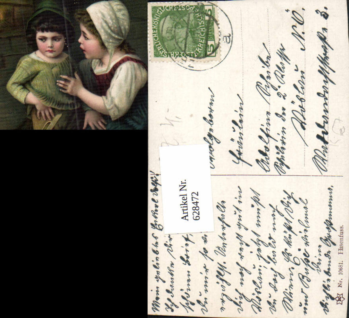 628472,Künstler Ak H. Kaulbach Hasenfuss Kinder Schwert