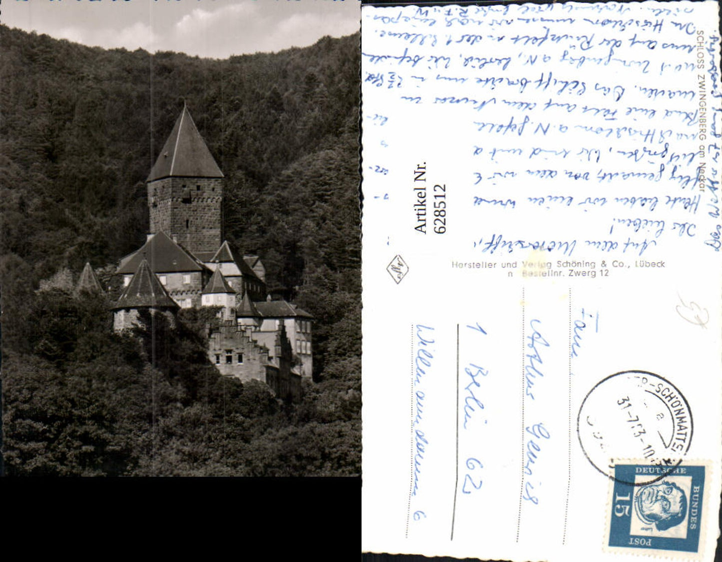 628512,Foto Ak Schloss Zwingenberg a. Neckar