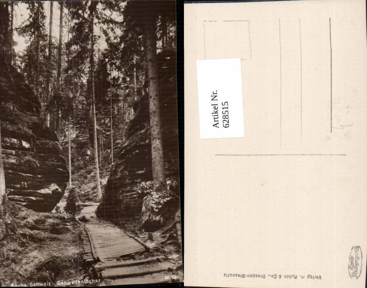 628515, Photo Ak Hohnstein Saxon Switzerland Schwedenlöcher Forest