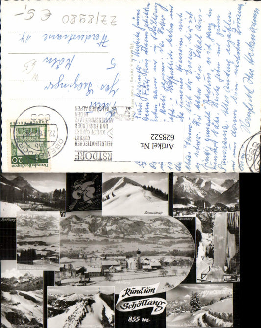 628522,Mehrbild Ak Schöllang Oberstdorf Sonnenkopf Nebelhorn Bergstation Winteransichten