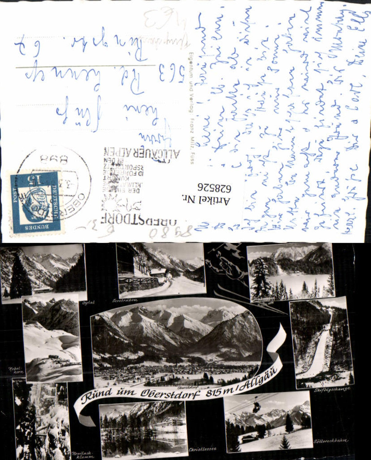 628526,Mehrbild Ak Oberstdorf Allgäu Wintersport Nebelhorn Söllereckbahn Seilbahn Skiflugschanze