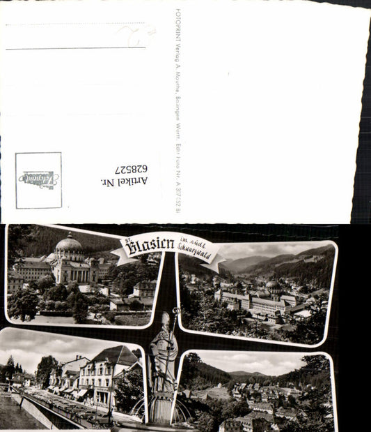 628527, Multi-image postcard St. Blasien Black Forest Fountain Monastery