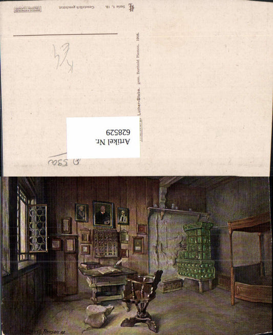 628529, Artist Ak Berth. Pierson Wartburg Eisenach Luther Room