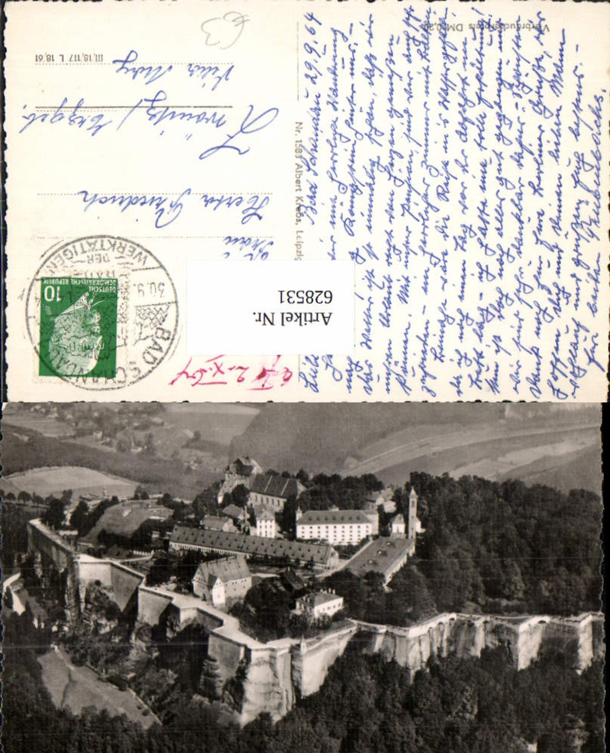 628531,Fliegeraufnahme Königstein Sächsische Schweiz Festung Königstein