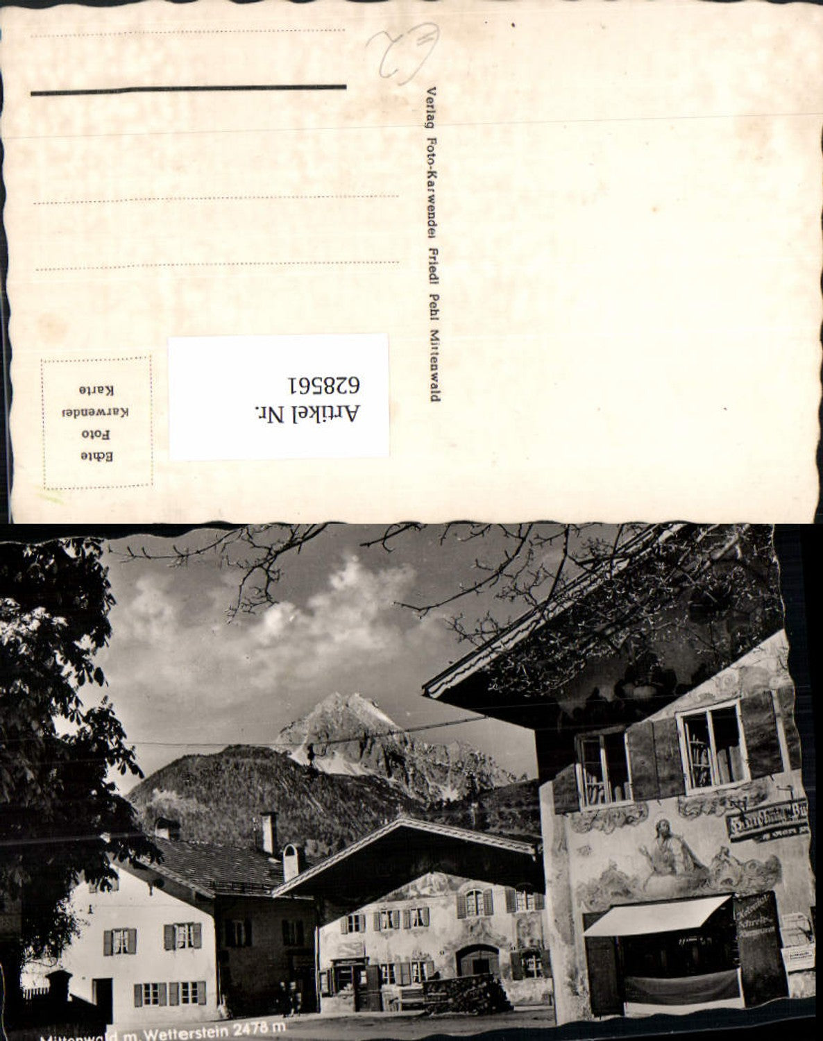 628561,Foto Ak Mittenwald m. Wetterstein