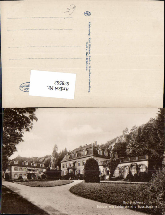 628562,Foto Ak Bad Brückenau Schloss m. Schlosshotel u. Russ. Kapelle
