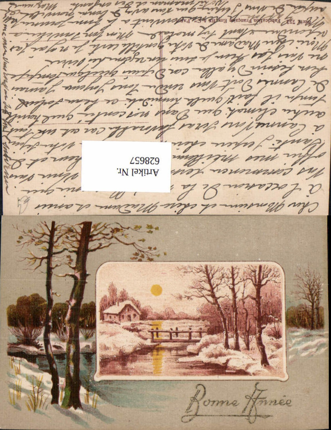 628657,Bonne Annee Neujahr Winterlandschaft Passepartout Baum Schnee
