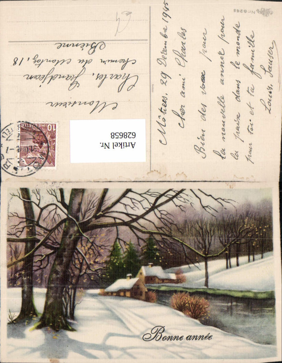 628658,Bonne Annee Neujahr Winterlandschaft Dorf pub Erika 6248