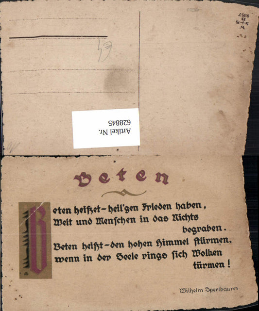 628845,Spruch Beten Wilhelm Sperlbaum