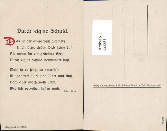 628851,Spruch Durch eigne Schuld Robert Prutz