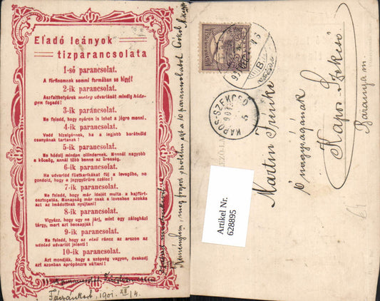 628895, saying text Elado leanyok tizparancsolata 10 rules