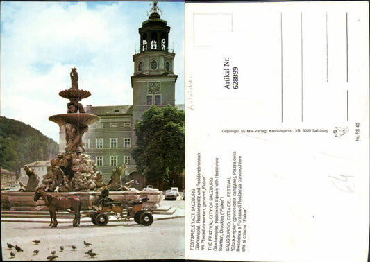 628899, Salzburg Glockenspiel Residenzplatz and Residenzbrunnen Fiaker