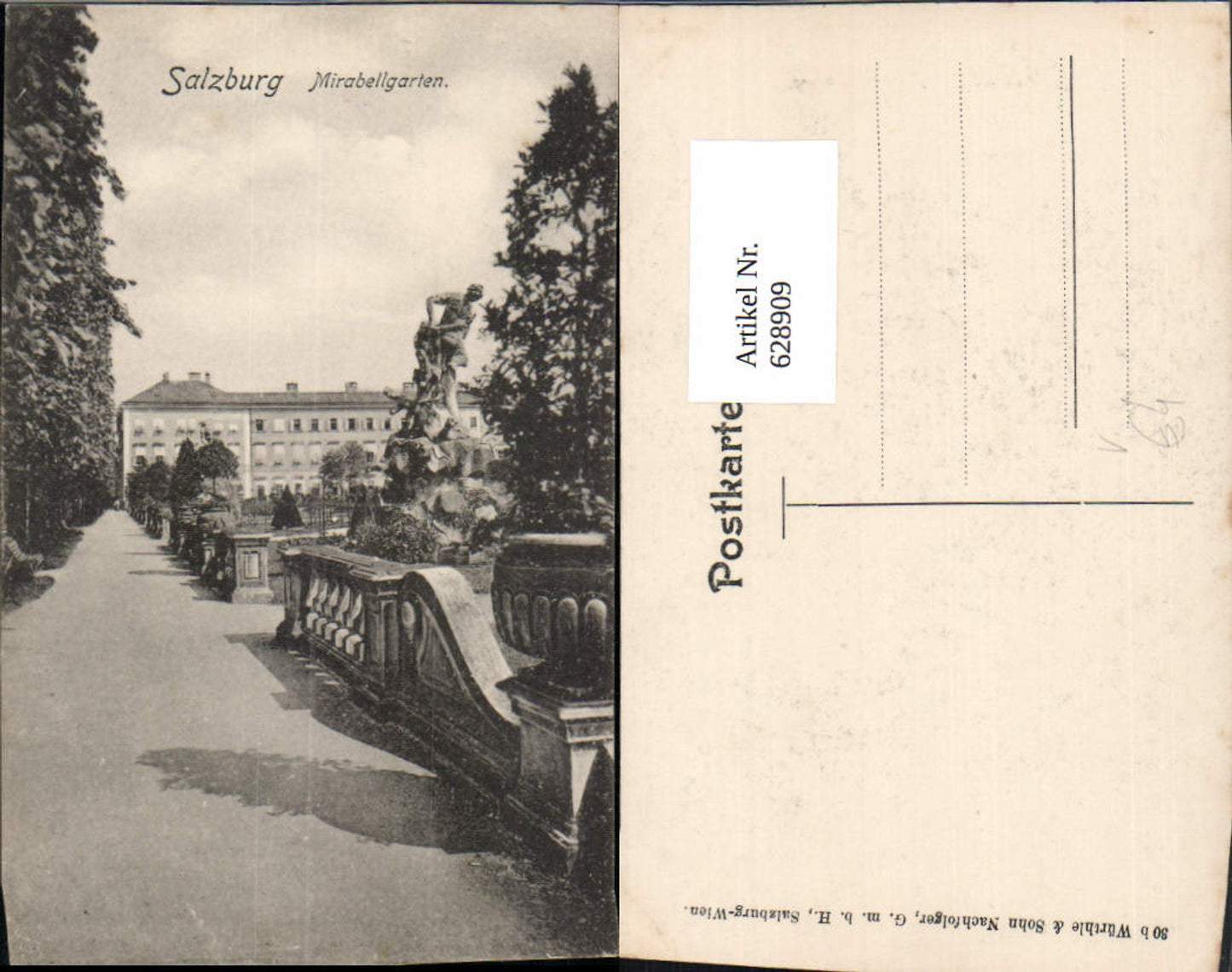 628909, Salzburg Mirabell Garden Statue pub Würthle Sohn 30b