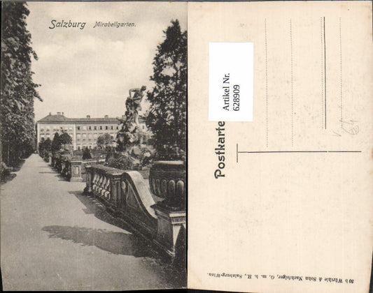 628909, Salzburg Mirabell Garden Statue pub Würthle Sohn 30b