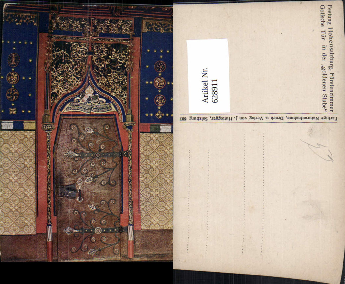 628911,Salzburg Festung Hohensalzburg Fürstenzimmer Gotische Tür i. d. Goldenen Stube