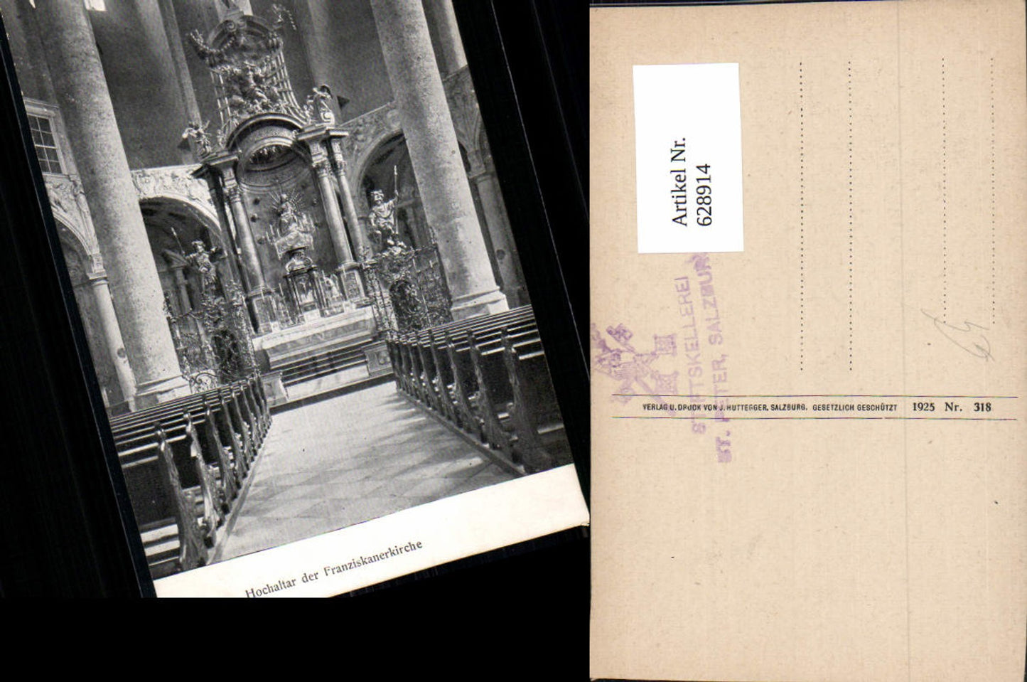 628914, Salzburg High altar of the Franciscan Church, church interior view