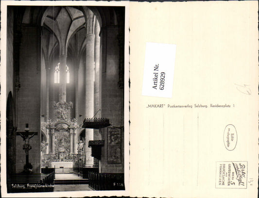 628929, Photo Ak Salzburg Franciscan Church Interior view