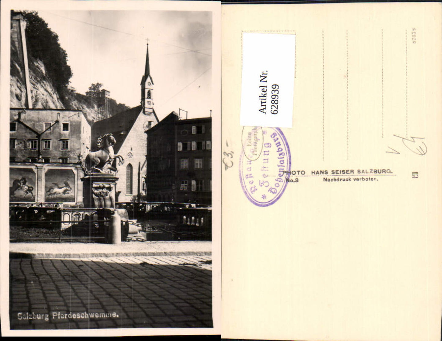 628939, Photo Ak Salzburg Horse Watering Place Fountain pub Hans Seiser 3