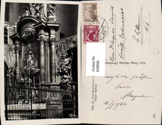 628966, Photo Ak Salzburg Franciscan Church Pacher Madonna Altar Detail view