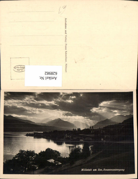 628982,Foto Ak Millstatt am See Sonnenuntergang
