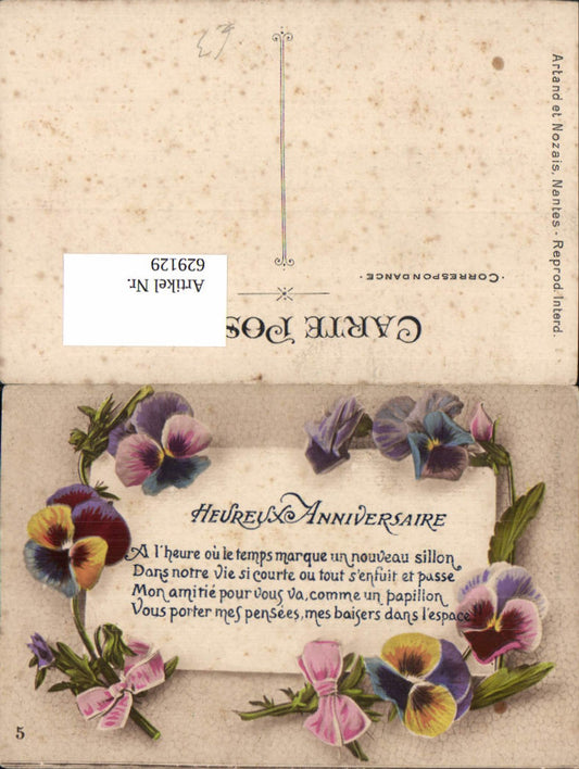 629129, Happy Birthday Saying, Flowers, Pansies