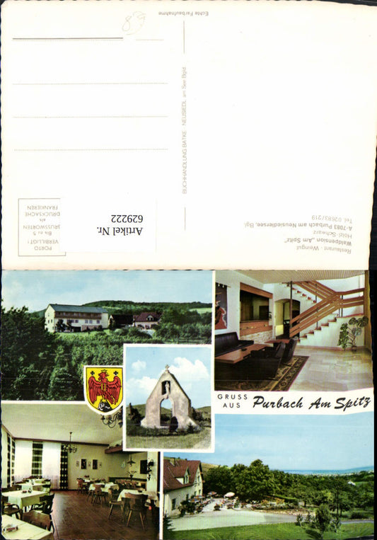 629222,Mehrbild Ak Purbach a. Neusiedlersee Restaurant Weingut Waldpension Am Spitz