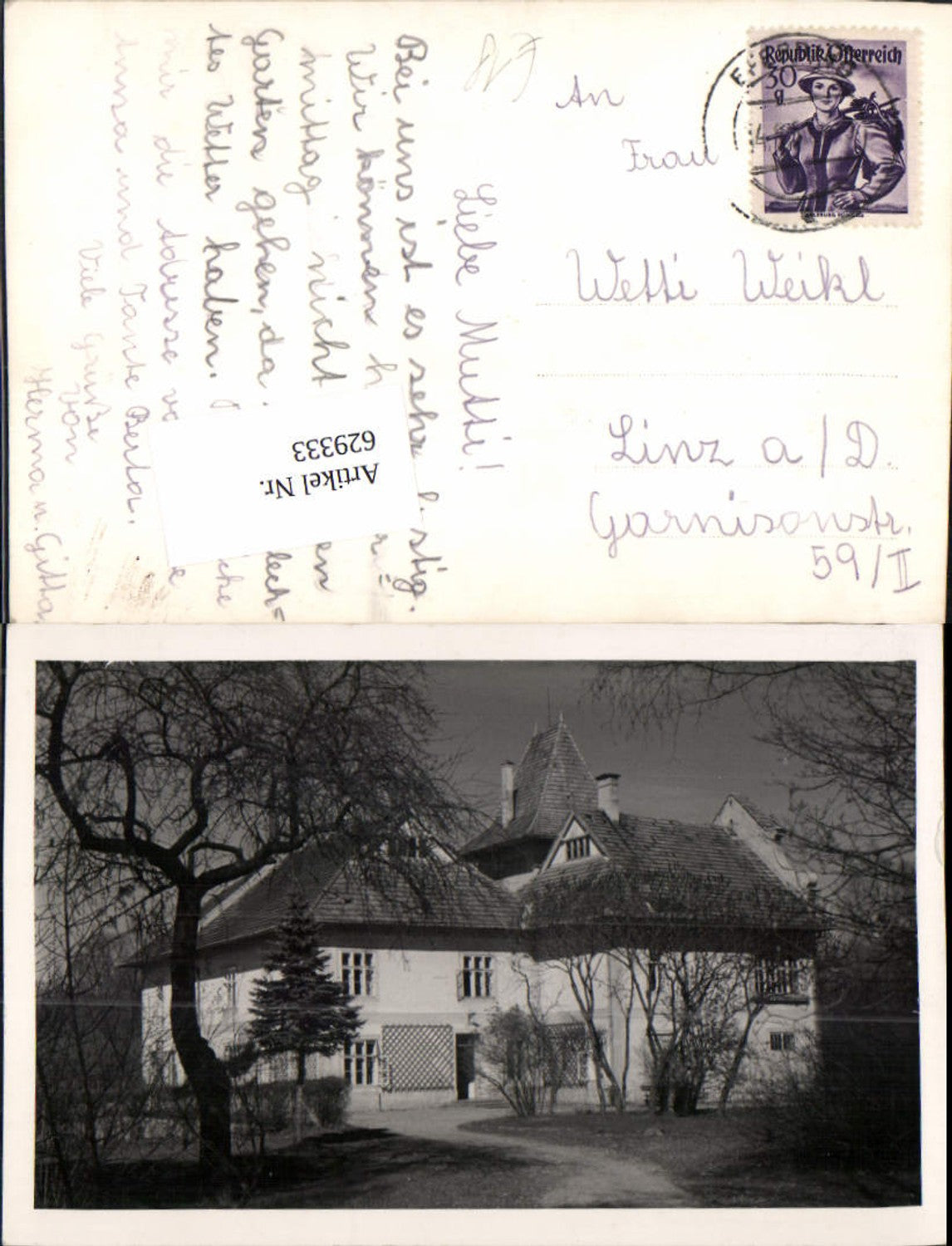 629333,seltene Foto-AK Eferding Schloss Auhof Pupping