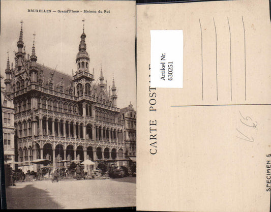 630251,Bruxelles Brüssel Grand Place Maison du Roi Belgium Stempel Specimen 5
