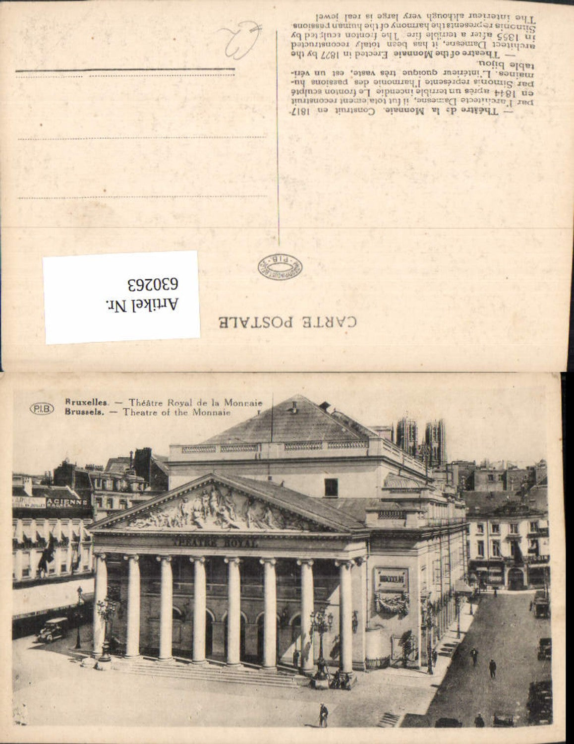 630263,Bruxelles Brüssel Theatre Royal de la Monnaie Theater Belgium
