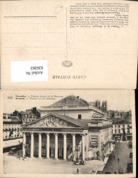 630263,Bruxelles Brüssel Theatre Royal de la Monnaie Theater Belgium